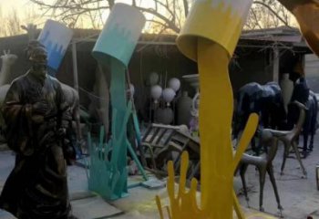 步行街油漆桶雕塑 售樓處仿古雕塑 大型小品