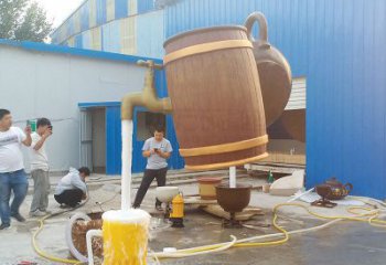 抽象水壺雕塑 店門口彩繪雕塑 步行街?jǐn)[件