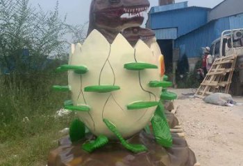 酒店恐龍蛋雕塑 庭院仿真雕塑 彩繪小品