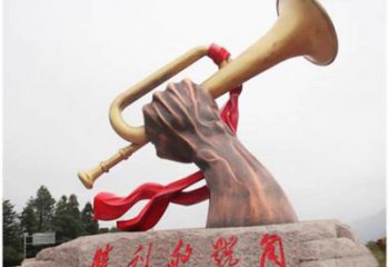 風景區號角雕塑 售樓處廣場雕塑 烤漆擺件