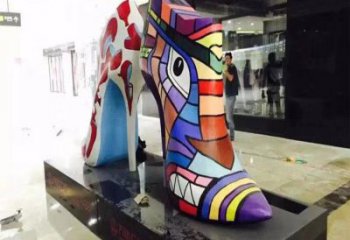 抽象高跟鞋雕塑 店門口彩繪雕塑 步行街?jǐn)[件