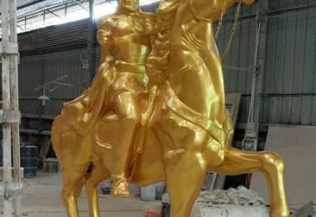 公園武士雕塑 酒店門(mén)口雕塑 彩繪擺件