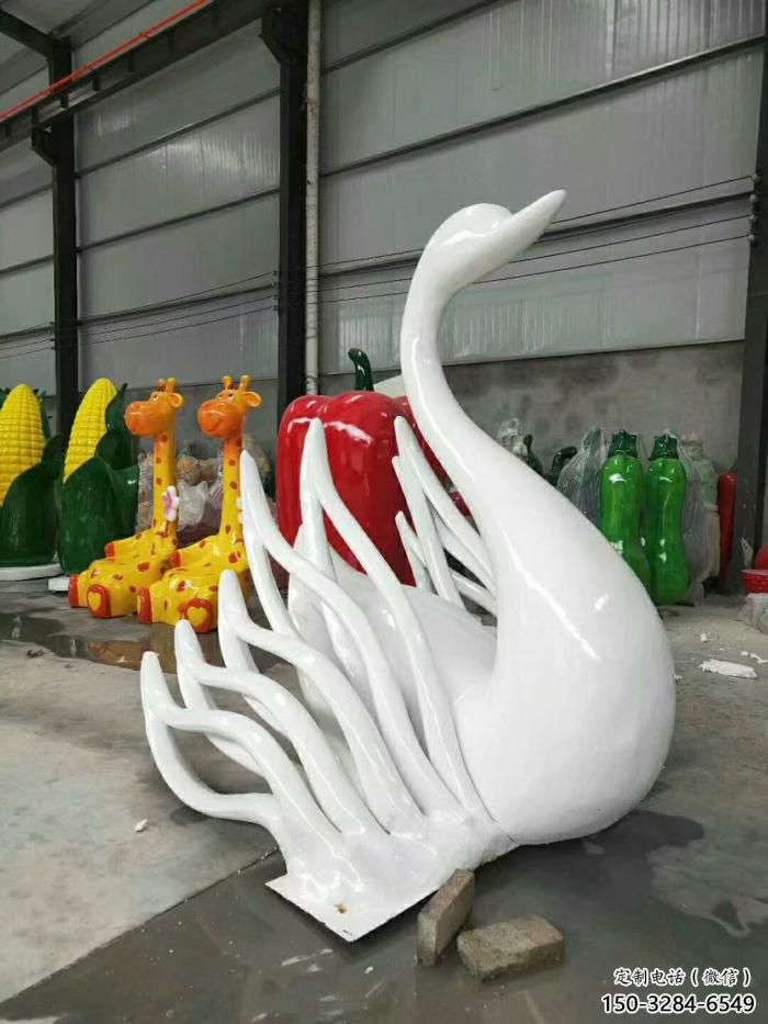 園林玻璃鋼天鵝雕塑 風景區仿真雕塑 廣場小品