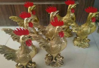 門口銅公雞雕塑廠家 售樓處仿真雕塑 彩繪家禽