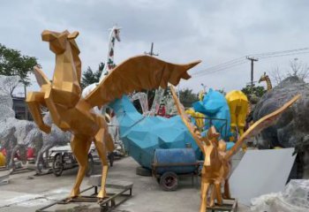 玻璃鋼飛馬雕塑廠家 酒店公園雕塑 風景區擺件