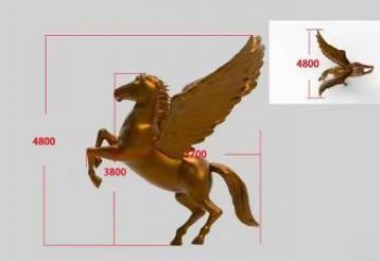 鑄銅飛馬雕塑 田間彩繪雕塑 仿真擺件