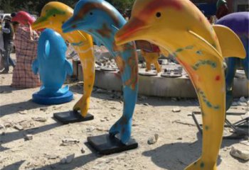 店門口不銹鋼海豚雕塑廠家 創(chuàng)意海洋雕塑 仿真擺件