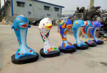 風景區(qū)玻璃鋼海豚雕塑廠家 售樓處廣場雕塑 仿古擺件