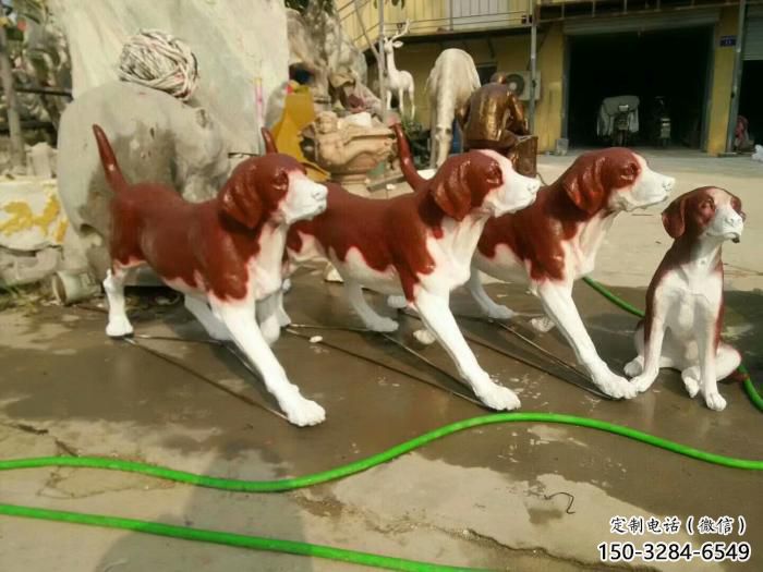 田間玻璃鋼小狗雕塑 彩繪仿真雕塑 園林?jǐn)[件