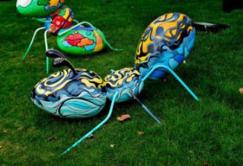 彩繪玻璃鋼螞蟻雕塑 仿真動(dòng)物雕塑 步行街?jǐn)[件