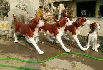 田間玻璃鋼小狗雕塑 彩繪仿真雕塑 園林擺件