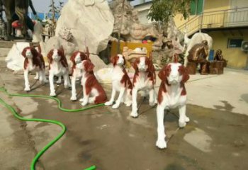 玻璃鋼庭院小狗雕塑 城市古銅色雕塑 動物小品