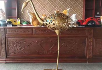 鏤空火烈鳥雕塑 店門口園林雕塑 不銹鋼動物小品