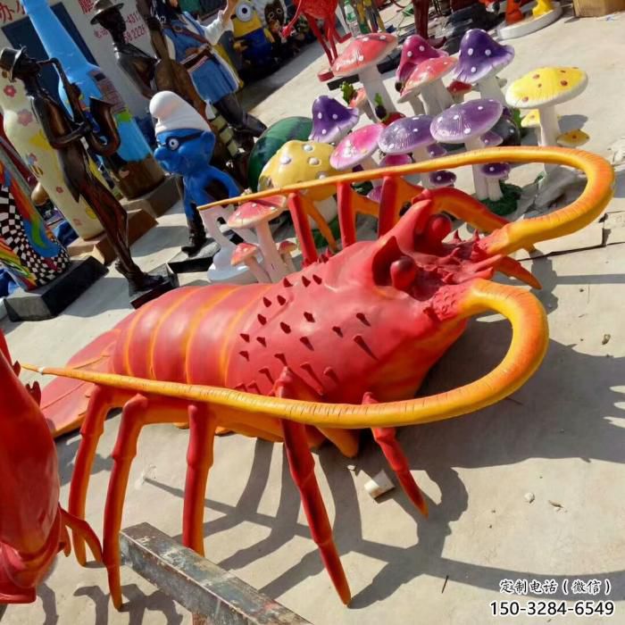 風景區玻璃鋼龍蝦雕塑 售樓處廣場雕塑 仿古擺件