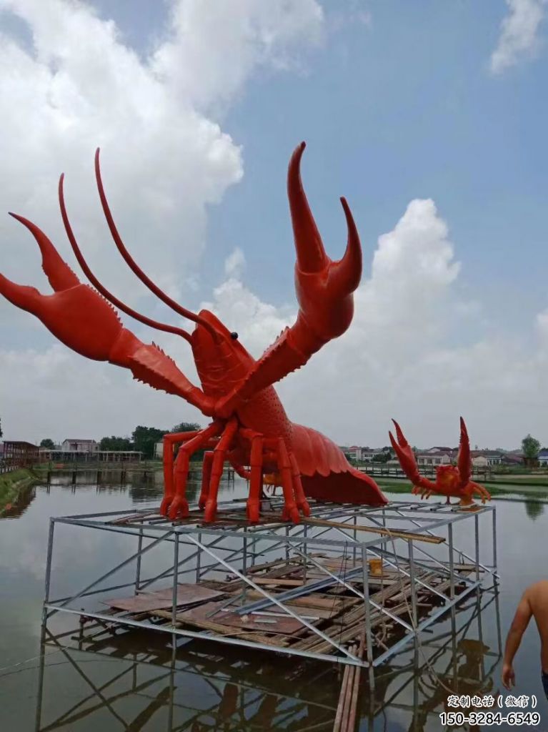 仿真玻璃鋼龍蝦雕塑 酒店公園雕塑 風景區擺件