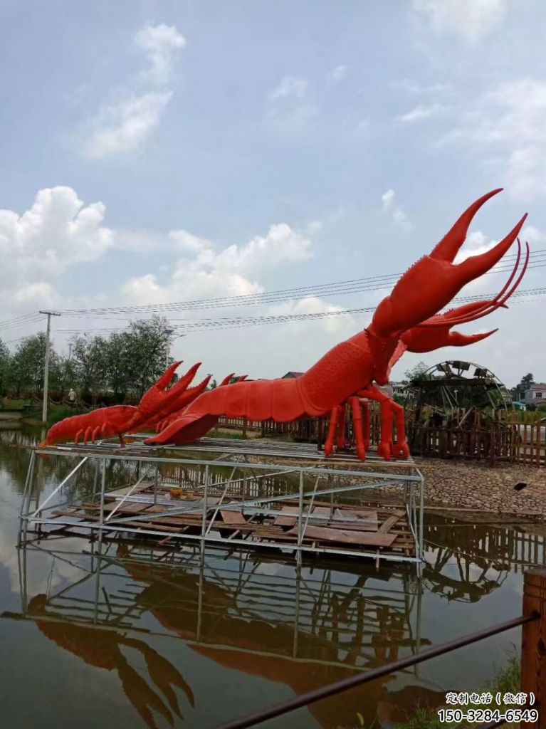 商場玻璃鋼龍蝦雕塑 仿真動物雕塑 店門口小品