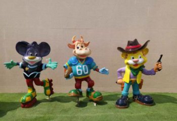 玻璃鋼庭院十二生肖雕塑 城市古銅色雕塑 