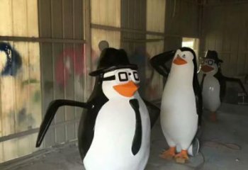 園林玻璃鋼企鵝雕塑 城市廣場雕塑 步行街擺件