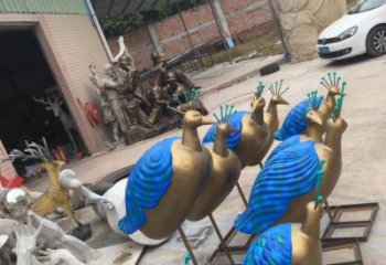 風景區(qū)玻璃鋼孔雀雕塑 售樓處廣場雕塑 仿古擺件