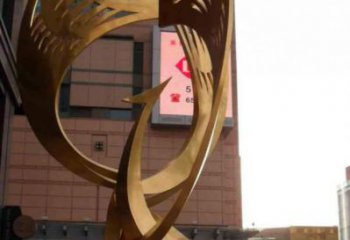 大型不銹鋼鳳凰雕塑廠家 商業(yè)街廣場雕塑 古銅色擺件