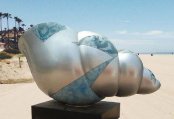 公園不銹鋼海螺雕塑 酒店門口雕塑 彩繪擺件