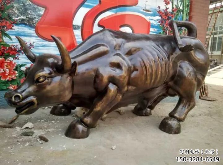 創(chuàng)意開荒牛銅雕塑 步行街店門口雕塑 動物小品