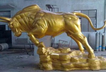 彩繪華爾街牛銅雕塑 仿真雕塑 步行街擺件