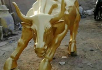 抽象華爾街牛銅雕塑 店門口彩繪雕塑 步行街擺件