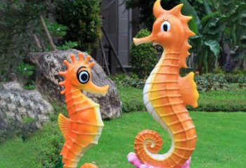 公園玻璃鋼海馬雕塑 酒店門口雕塑 彩繪擺件