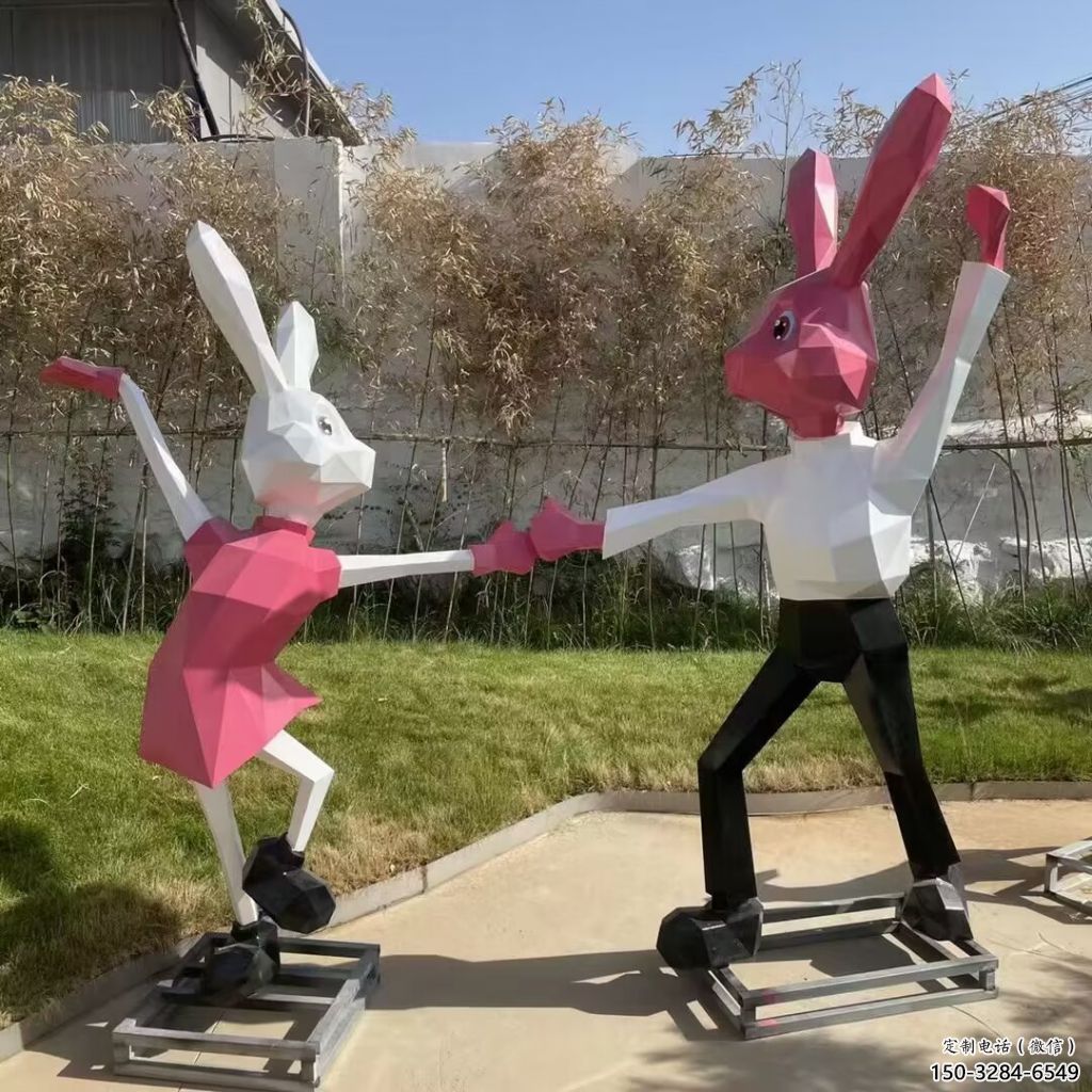 商業街玻璃鋼兔子雕塑 售樓處雕塑 動物擺件