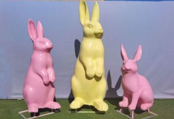 玻璃鋼兔子雕塑廠家 風景區彩繪雕塑 抽象擺件
