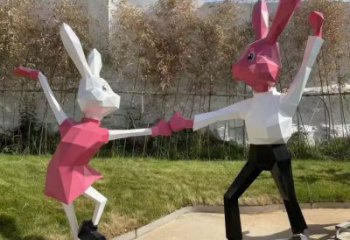 商業(yè)街玻璃鋼兔子雕塑 售樓處雕塑 動(dòng)物擺件