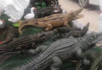 風景區玻璃鋼鱷魚雕塑 售樓處廣場雕塑 仿古擺件