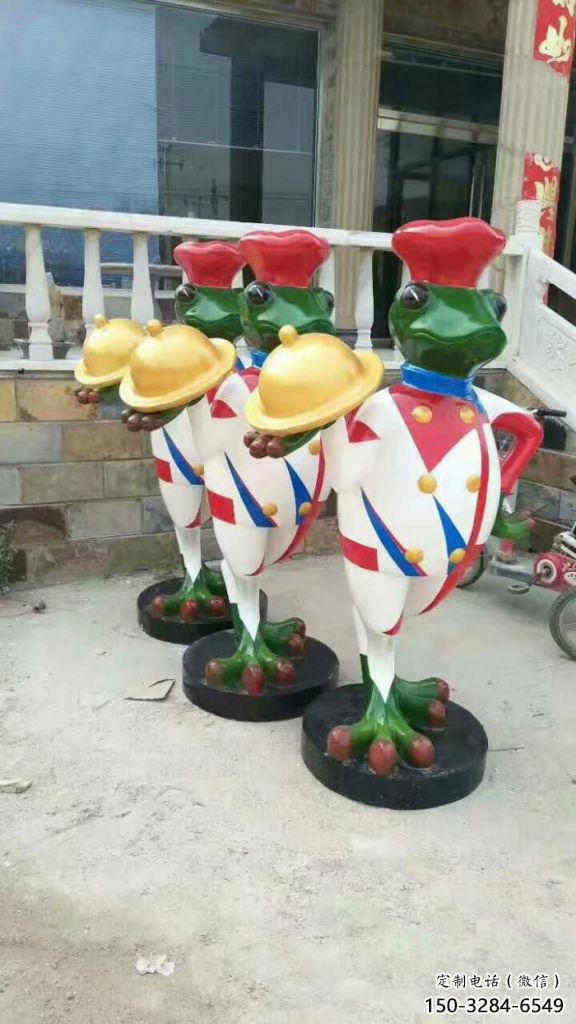 庭院玻璃鋼青蛙雕塑 城市古銅色雕塑 卡通小品