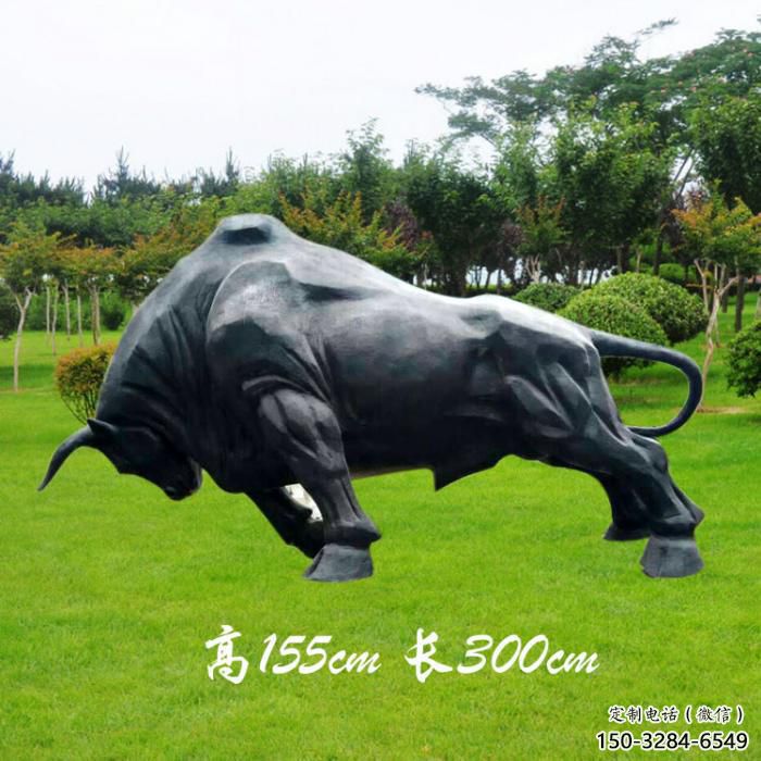商業街玻璃鋼開荒牛雕塑 售樓處雕塑 動物擺件