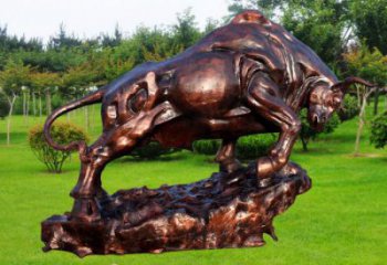 玻璃鋼城市開(kāi)荒牛雕塑 風(fēng)景區(qū)彩繪雕塑 抽象擺件