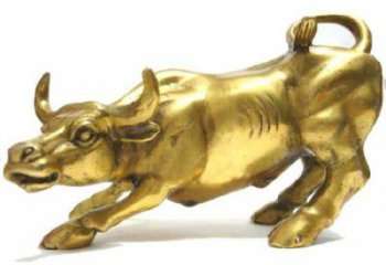 門口開荒牛銅雕塑 售樓處仿真雕塑 彩繪小品