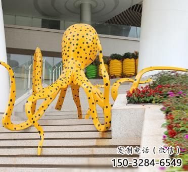 玻璃鋼章魚雕塑廠家，仿真彩繪工藝，景觀動物小品 (5)