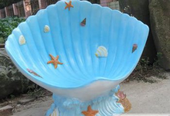 貝殼雕塑，玻璃鋼貝殼雕塑，海洋生物雕塑擺件 (1)