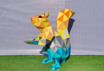 城市不銹鋼松鼠雕塑 風(fēng)景區(qū)彩繪雕塑 抽象擺件