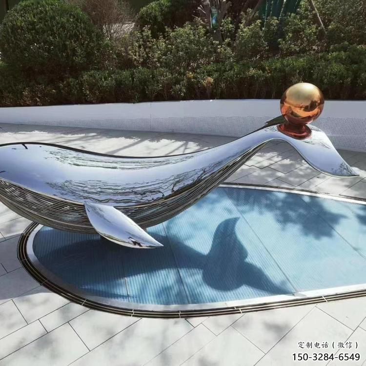 大型鯨魚雕塑，鏤空燈光原理，戶外公園廣場擺件 (3)