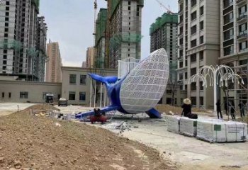 鯨魚雕塑廠家，烤漆彩繪工藝，公園廣場(chǎng)景觀擺件 (1)