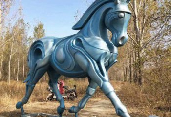 抽象不銹鋼駿馬雕塑 店門口彩繪雕塑 步行街擺件