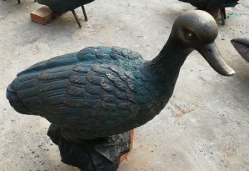 銅鴨子雕塑廠家，仿古工藝，公園廣場動物擺件 (4)