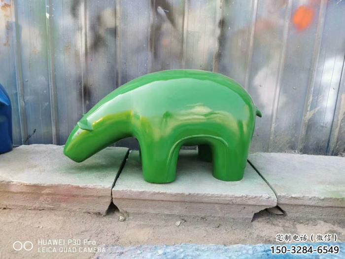 不銹鋼大熊雕塑，公園廣場雕塑，仿真彩繪工藝 (11)