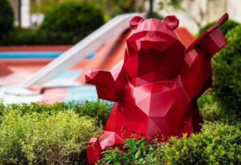 不銹鋼大熊雕塑，公園廣場雕塑，仿真彩繪工藝 (5)