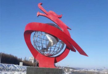 不銹鋼龍形雕塑，大型動物景觀，烤漆工藝制作 (3)