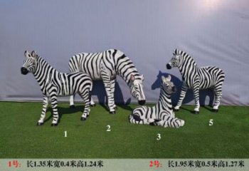 酒店斑馬雕塑 庭院仿真雕塑 彩繪小品