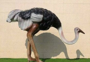 抽象鴕鳥雕塑 店門口彩繪雕塑 步行街擺件