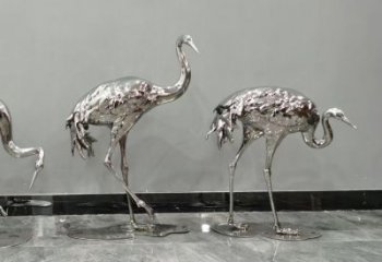 不銹鋼鴕鳥雕塑 門口創(chuàng)意雕塑 售樓處小品